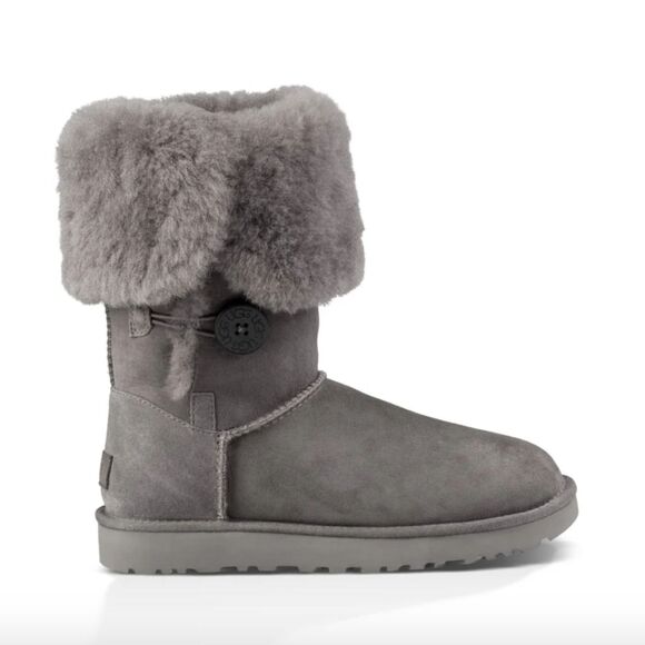 UGG Bailey Button Triplet II Tall Boots (7.5) in Gray Sheepskin Fur Cozy Shoes - Picture 2 of 13